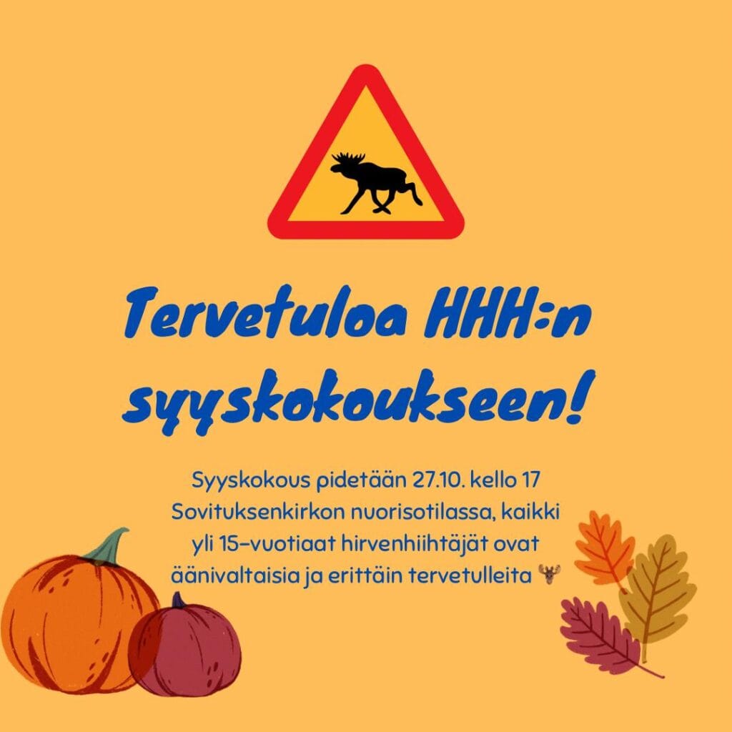 Tervetuloa Hollolan hirvenhiihtäjien syyskokoukseen! - Lue lisää