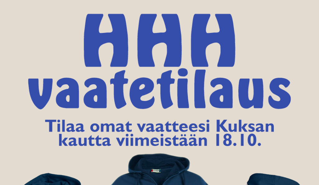HHH:n vaatetilaus on täällä! - Lue lisää